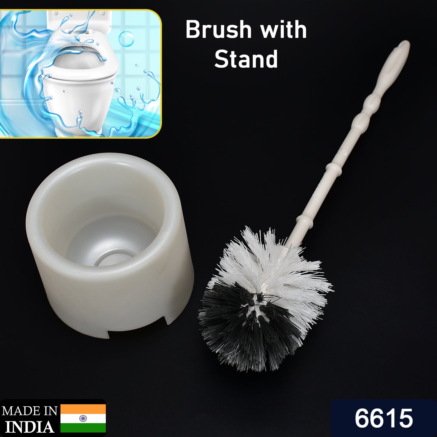 Toilet brush and holder set, potted style Toilet brush and holder set, potted style